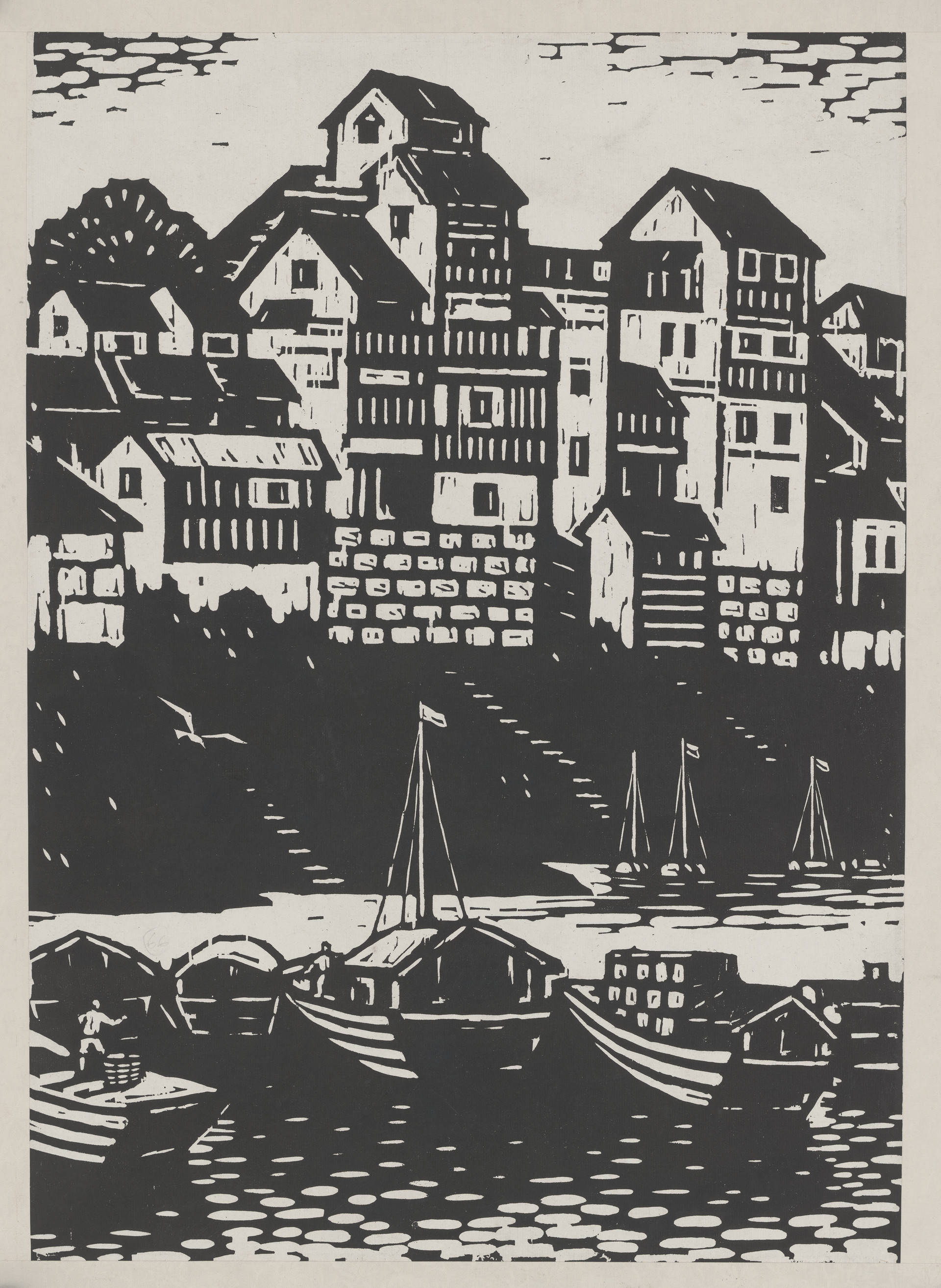 版画  241-001  力群（长江之景）